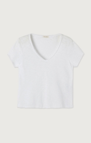 T-SHIRT DROIT MC COL V US