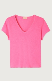 T-SHIRT DROIT MC COL V US