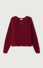 GILET COURT ML COL ROND BOUTONNE
