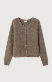 GILET COURT ML COL ROND BOUTONNE