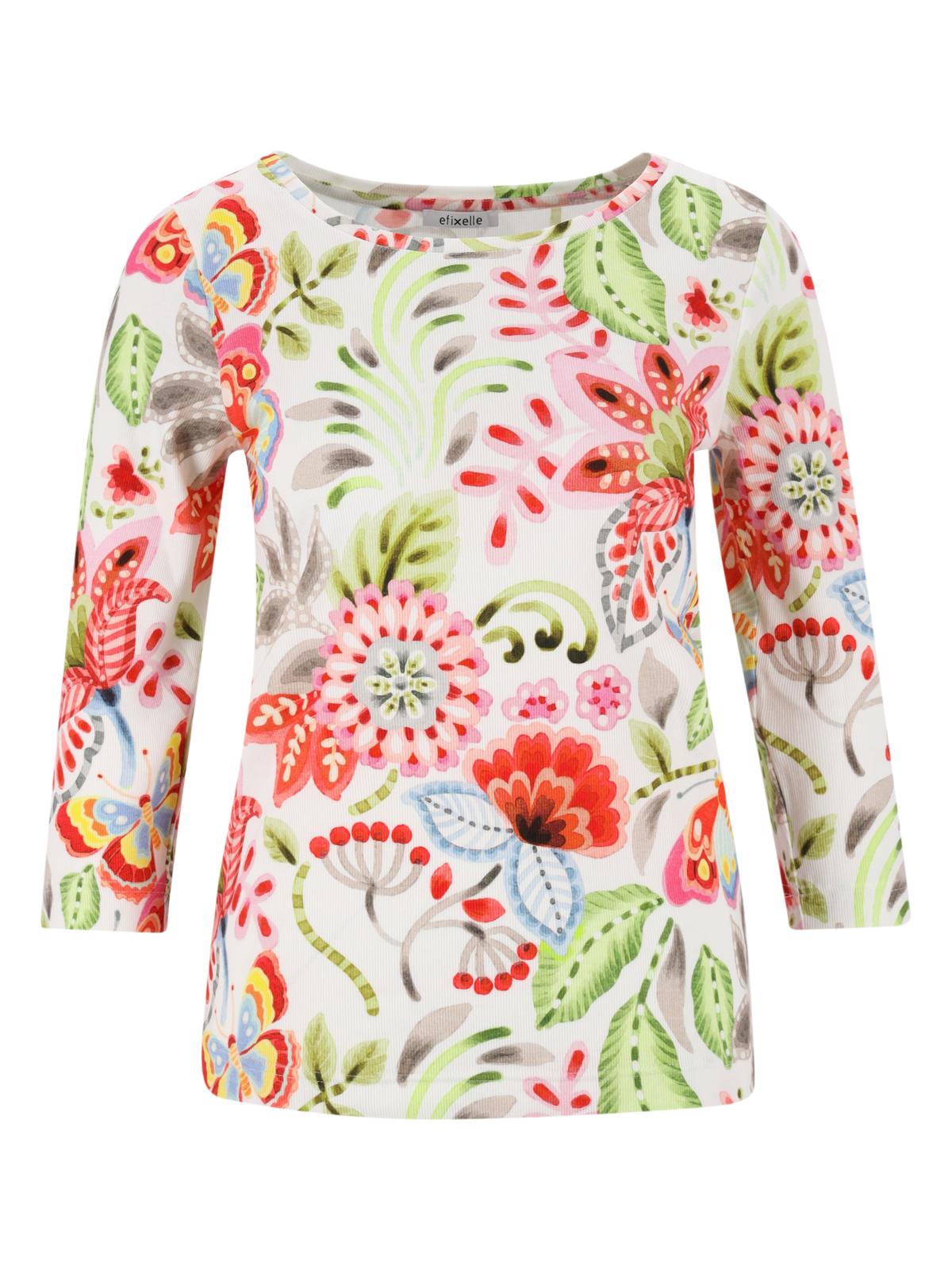 U-Boot-Shirt 3/4 Arm Rippe bedruck female