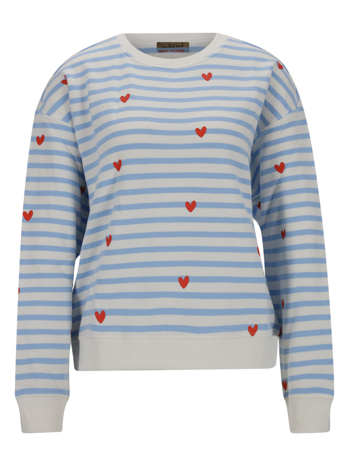 RELAXED SWEATSHIRT HEARTS STRIPED female
