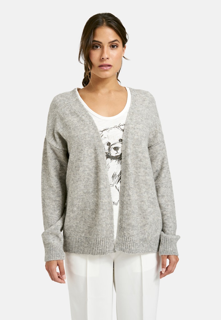 Open Cardigan with oversized shoulders and 1/1 sleeves female
