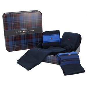 TH MEN SOCK 4P STRIPE TIN GIFTBOX