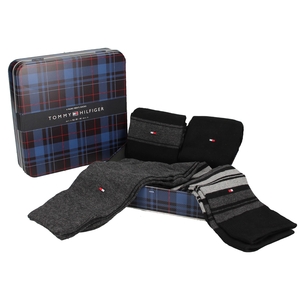 TH MEN SOCK 4P STRIPE TIN GIFTBOX