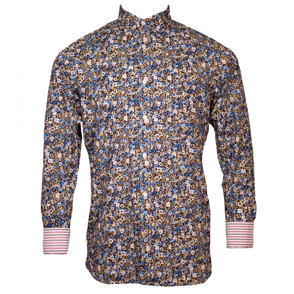 SLIM TEXTURED FLORAL CAMO SHIRT