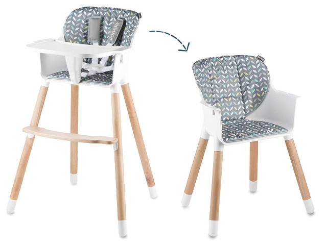 Lionelo Koen 2in1 Baby Hochstuhl Holzbeine Kinderstuhl bis 40kg