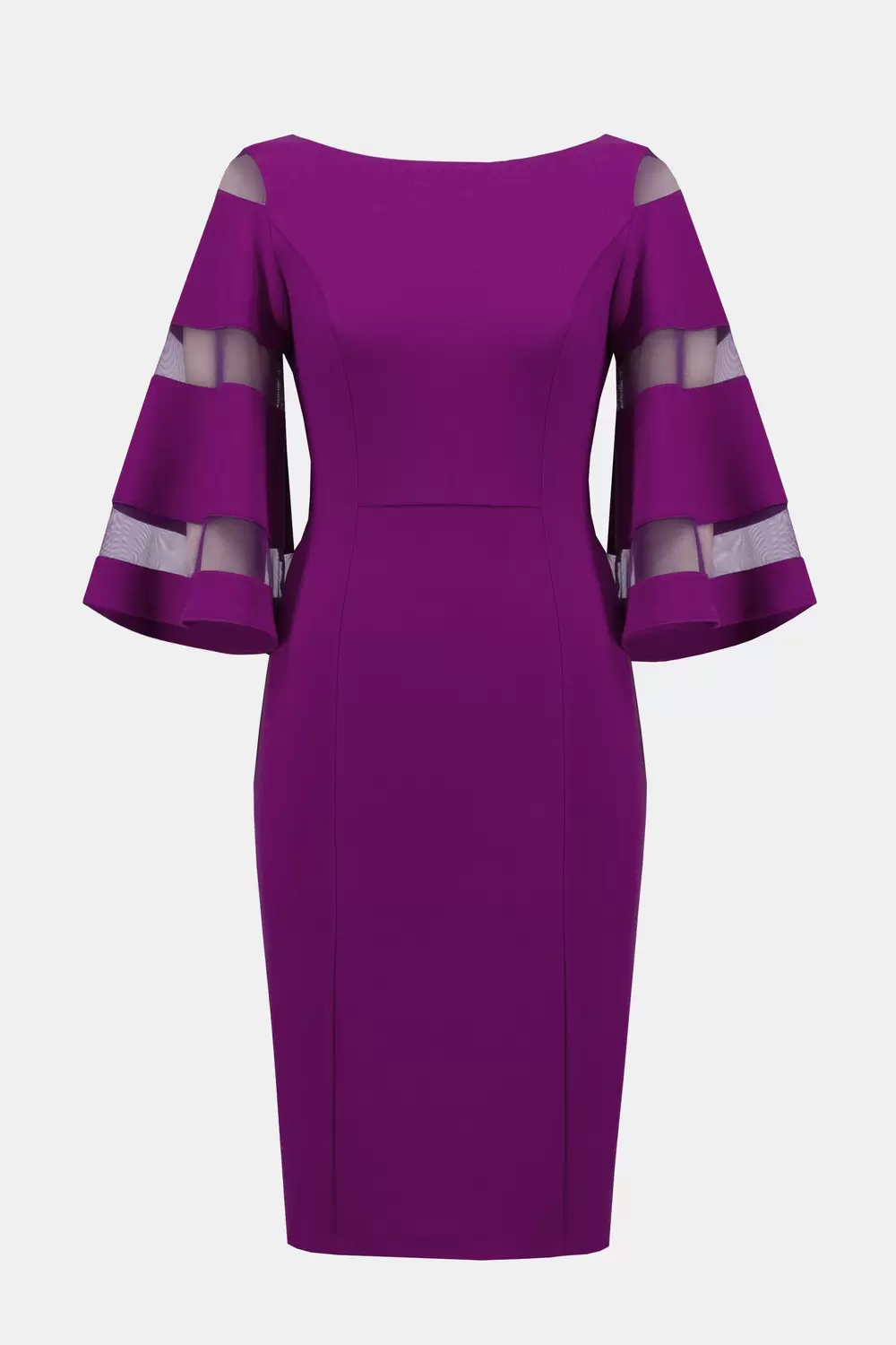 Etuikleid aus Scuba-Crêpe und Mesh