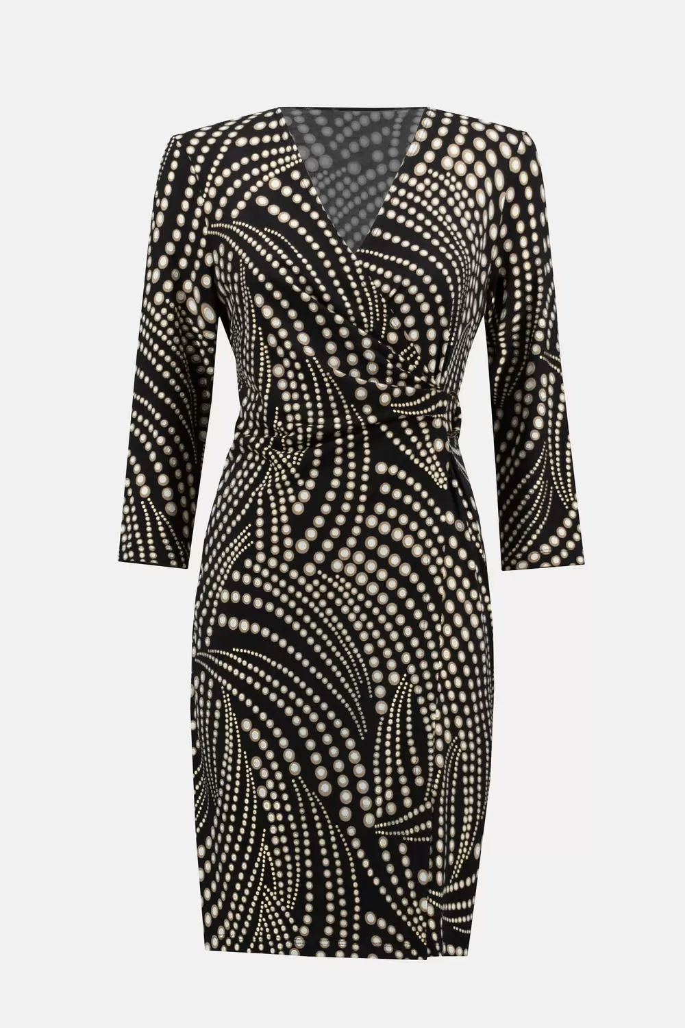 Jerseykleid in Wickeloptik mit Folienprint