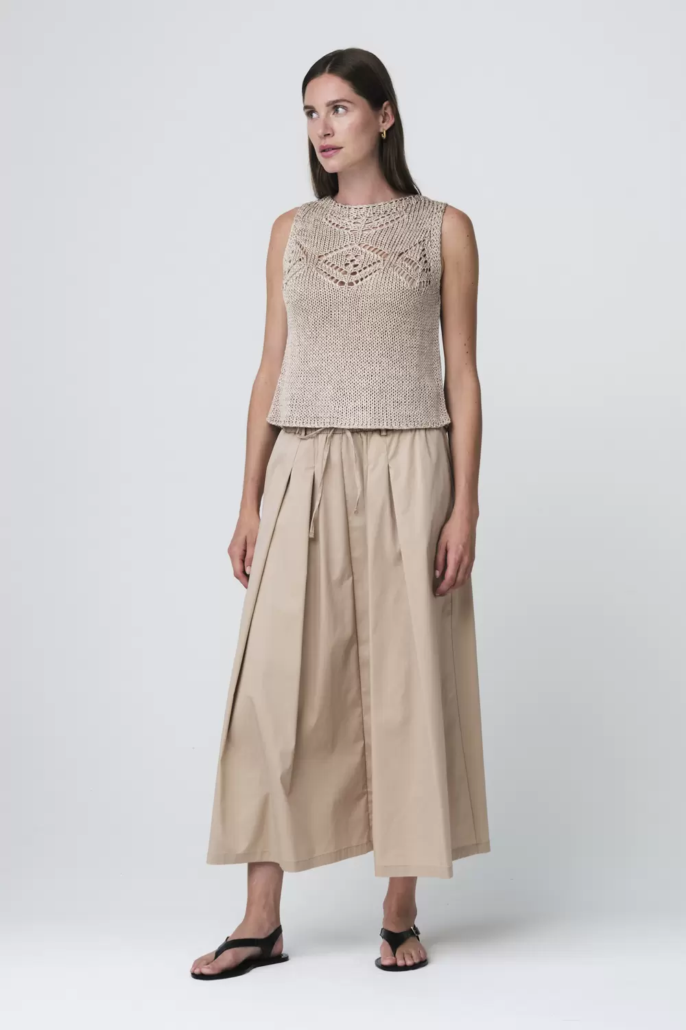 Poplin long skirt