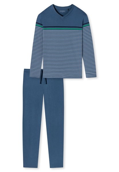 Schlafanzug lang - 816/jeansblau