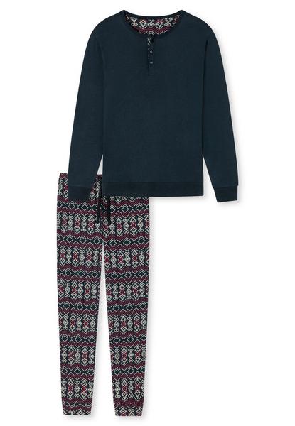 Schlafanzug lang - 001/blauschwarz