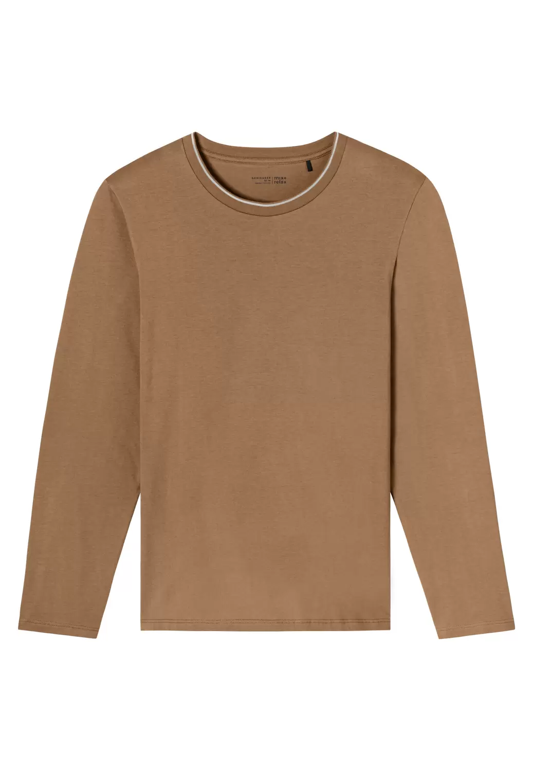 Langarmshirt Rundhals - 604/whisky