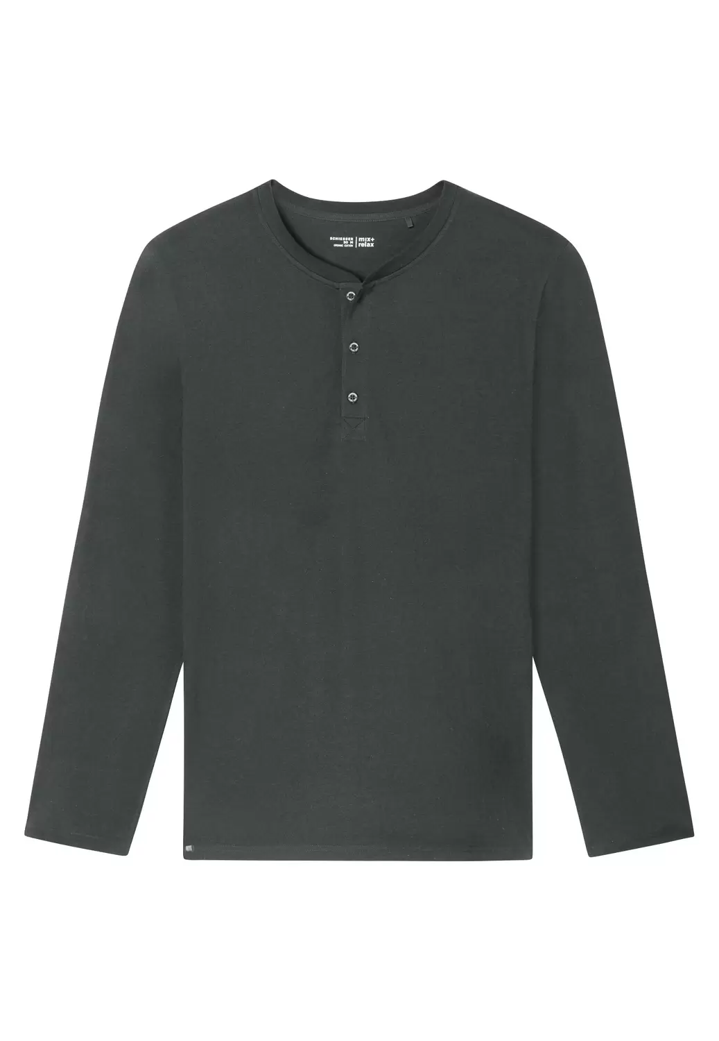 Langarmshirt Knopfleiste - 702/dunkelgr?n