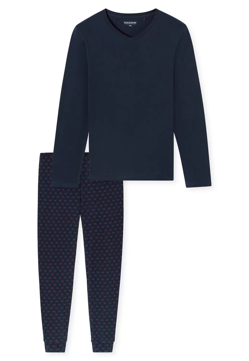 Schlafanzug lang - 516/burgund