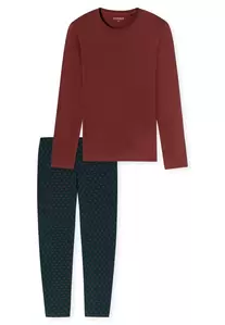Schlafanzug lang - 516/burgund