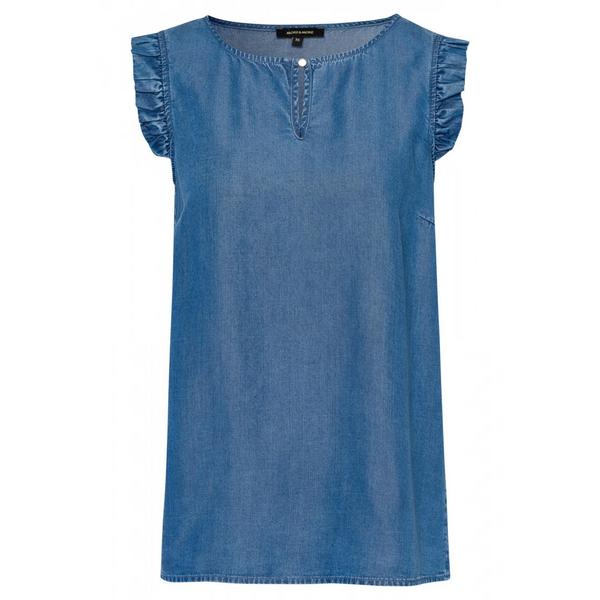 Organic Lyocell Blouse - 0962/middle blue denim