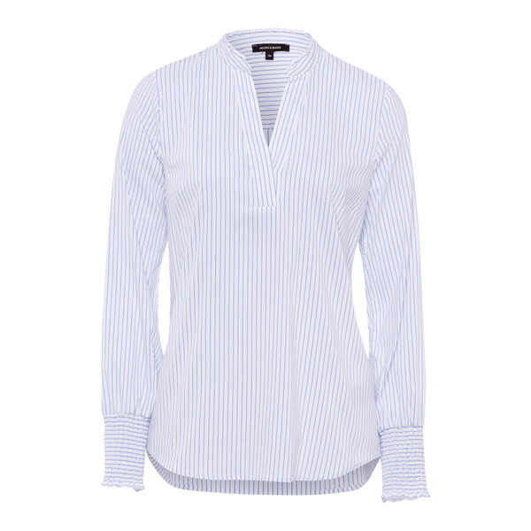 Cotton Stretch Blouse - 4010/white blue woven blou