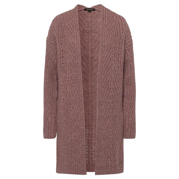 Long Cardigan Open Front - 0252/rosewood brown