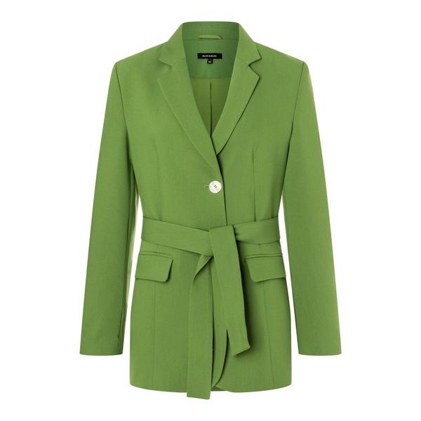 Double Face Long Blazer - 0630/thyme green