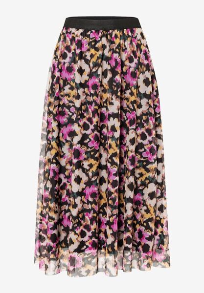 Printed Mesh Skirt - 4036/art flower print