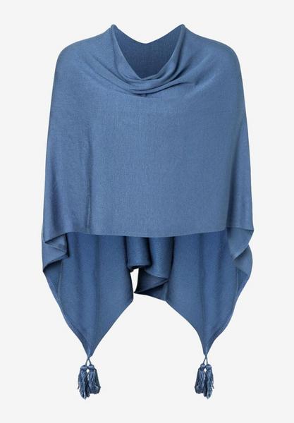 Knitted Poncho - 0322/smoke blue
