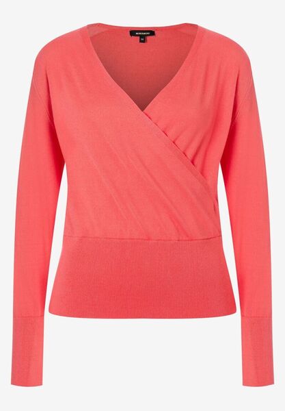 Feinstrickpullover mit Wickeloptik  milky red  Frühjahrs-Kollektion