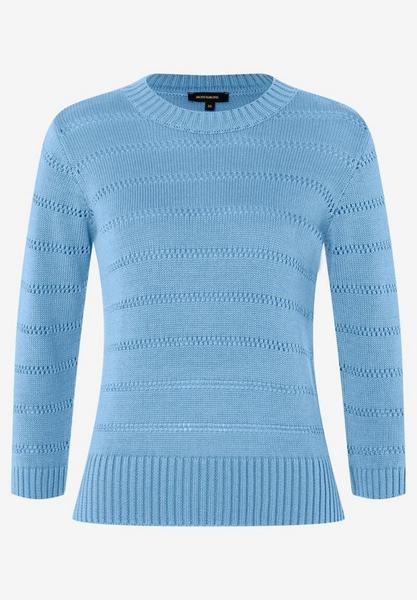 Pullover Ajour Knit Stripes - 0301/light skyblue