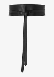 Bindegürtel aus Leder  schwarz