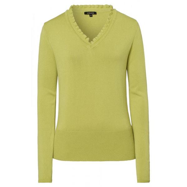 Ruffled V-Neck Pullover Active - 0610/lime green