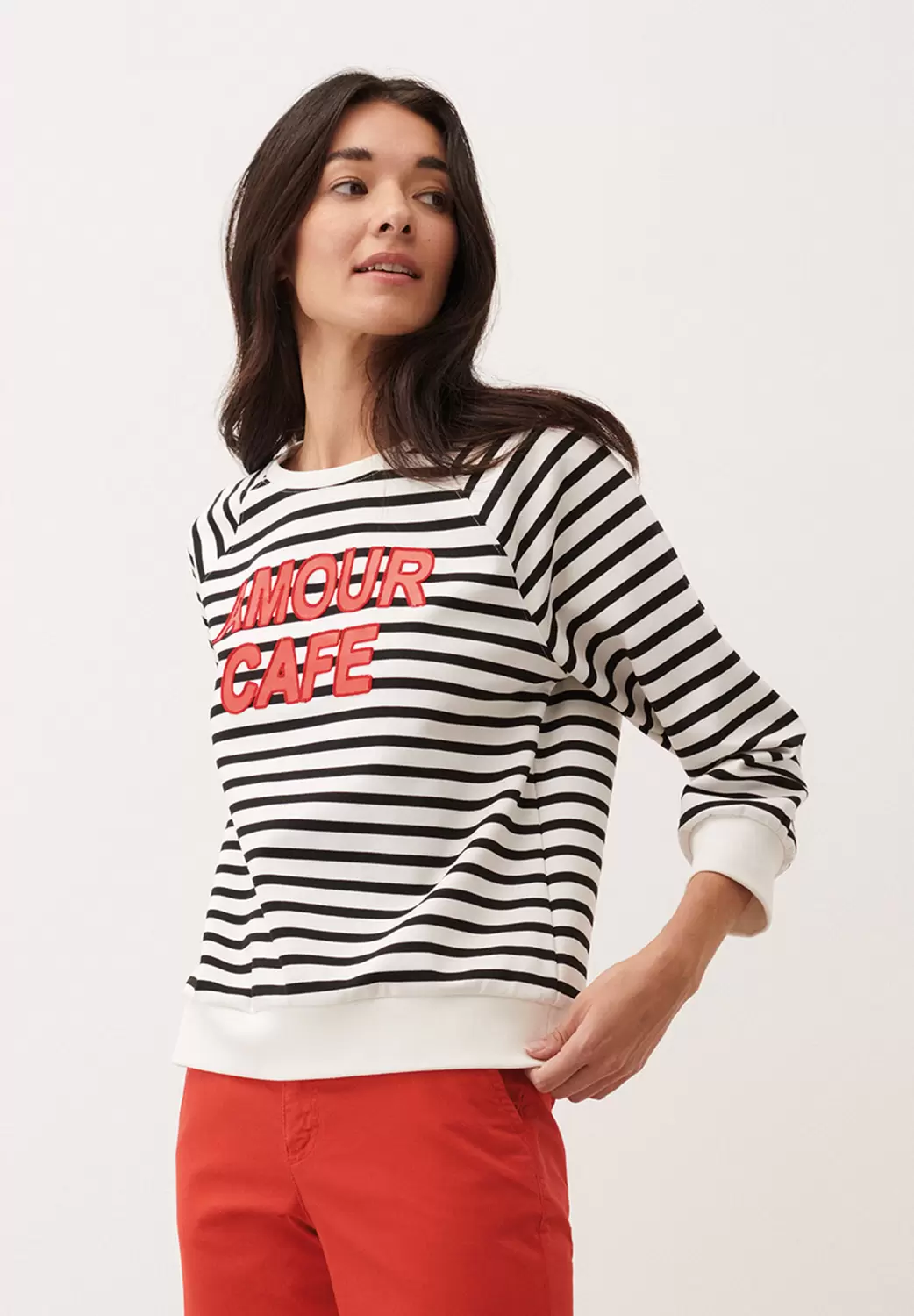 Sweat-Shirt with Wording, 3/4 Slee