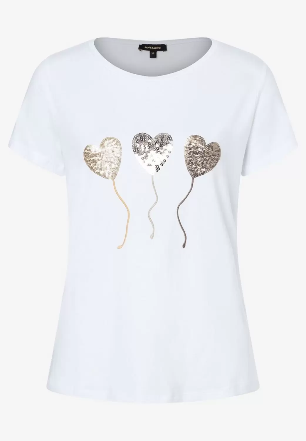 T-Shirt mit Paillettenherzen  weiß  Frühjahrs-Kollektion