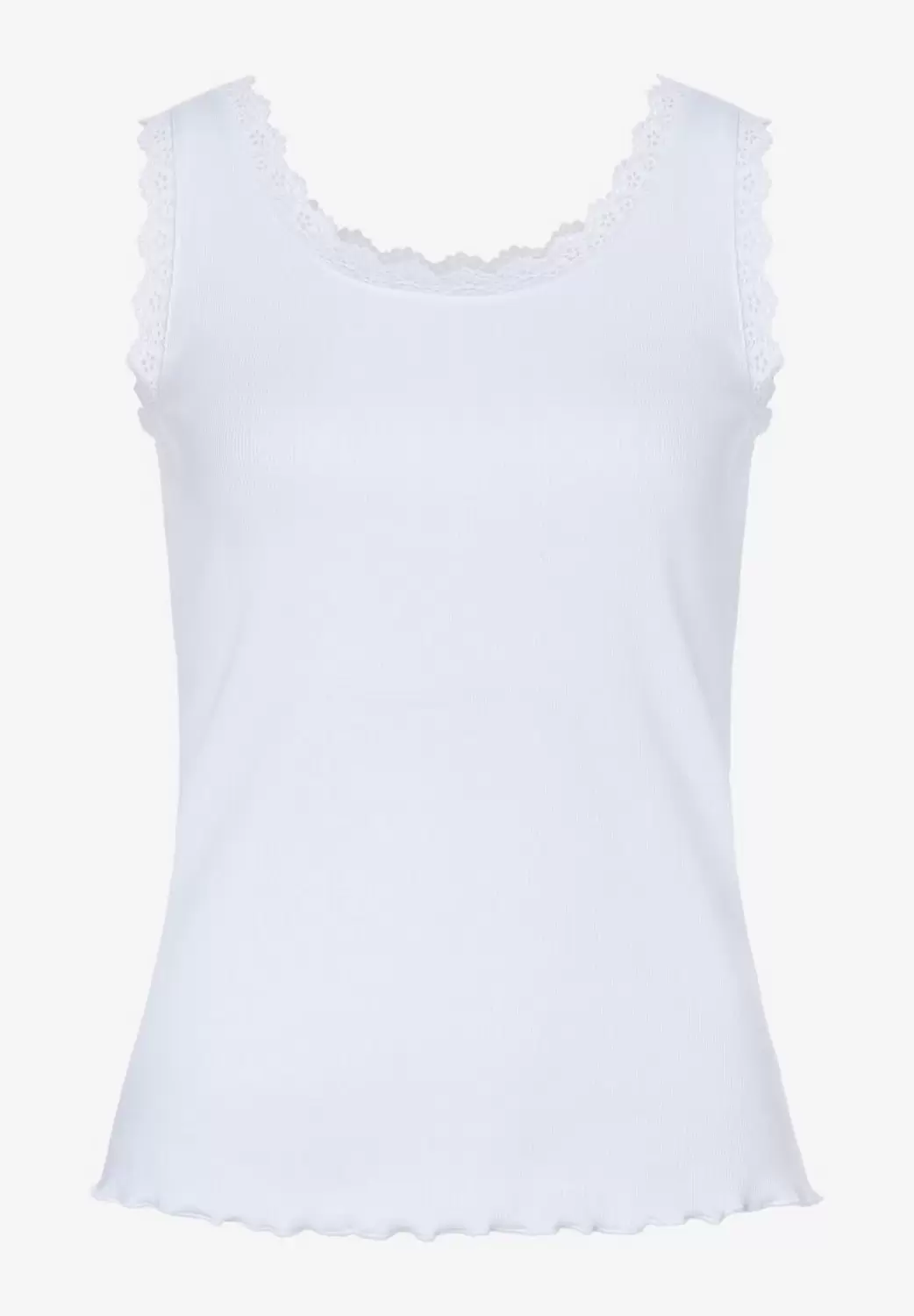 Ripptop mit Spitzenkante  weiß  Frühjahrs-Kollektion