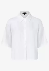 kurze Leinenbluse  weiß  Sommer-Kollektion