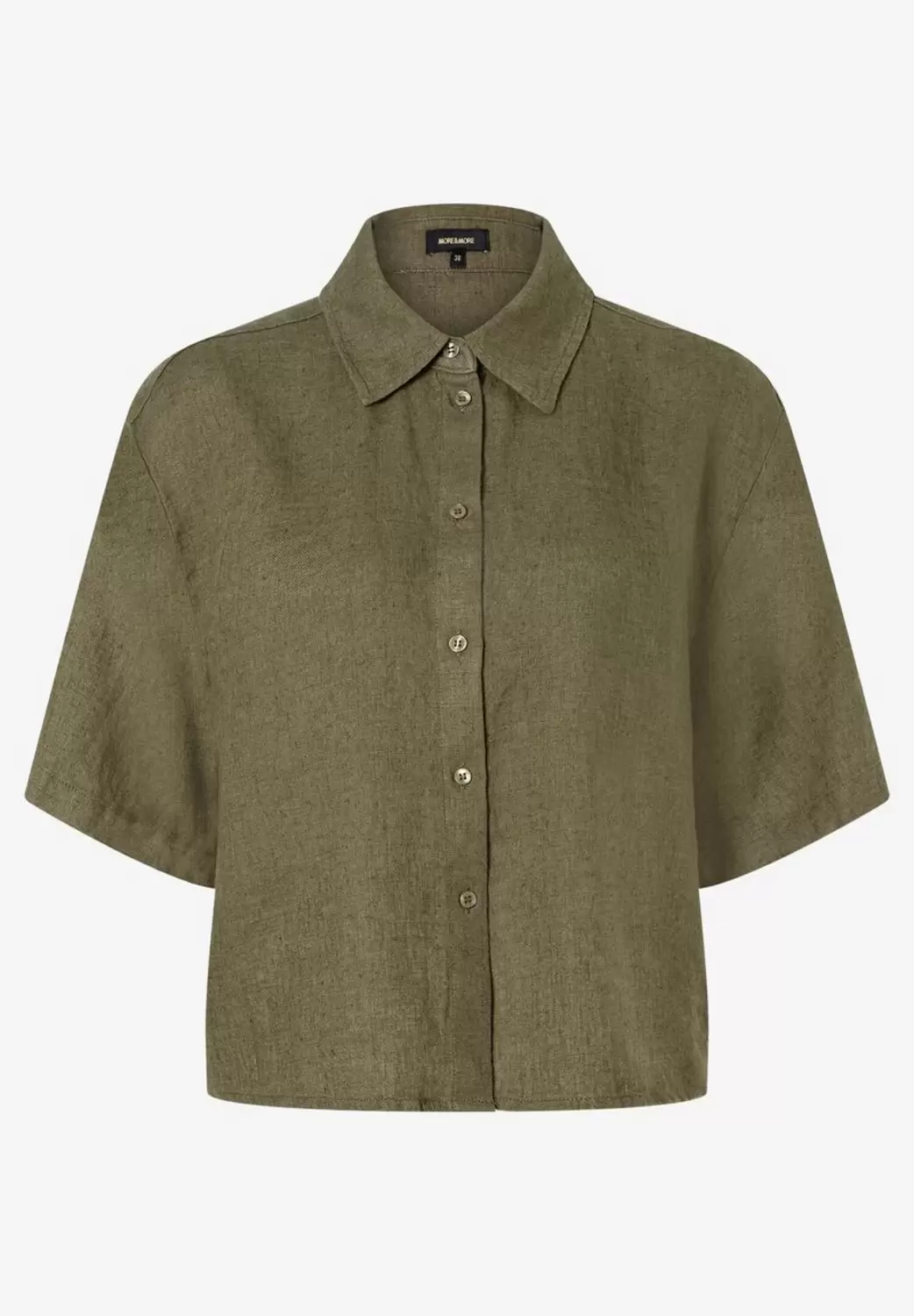 kurze Leinenbluse  tundra olive  Sommer-Kollektion