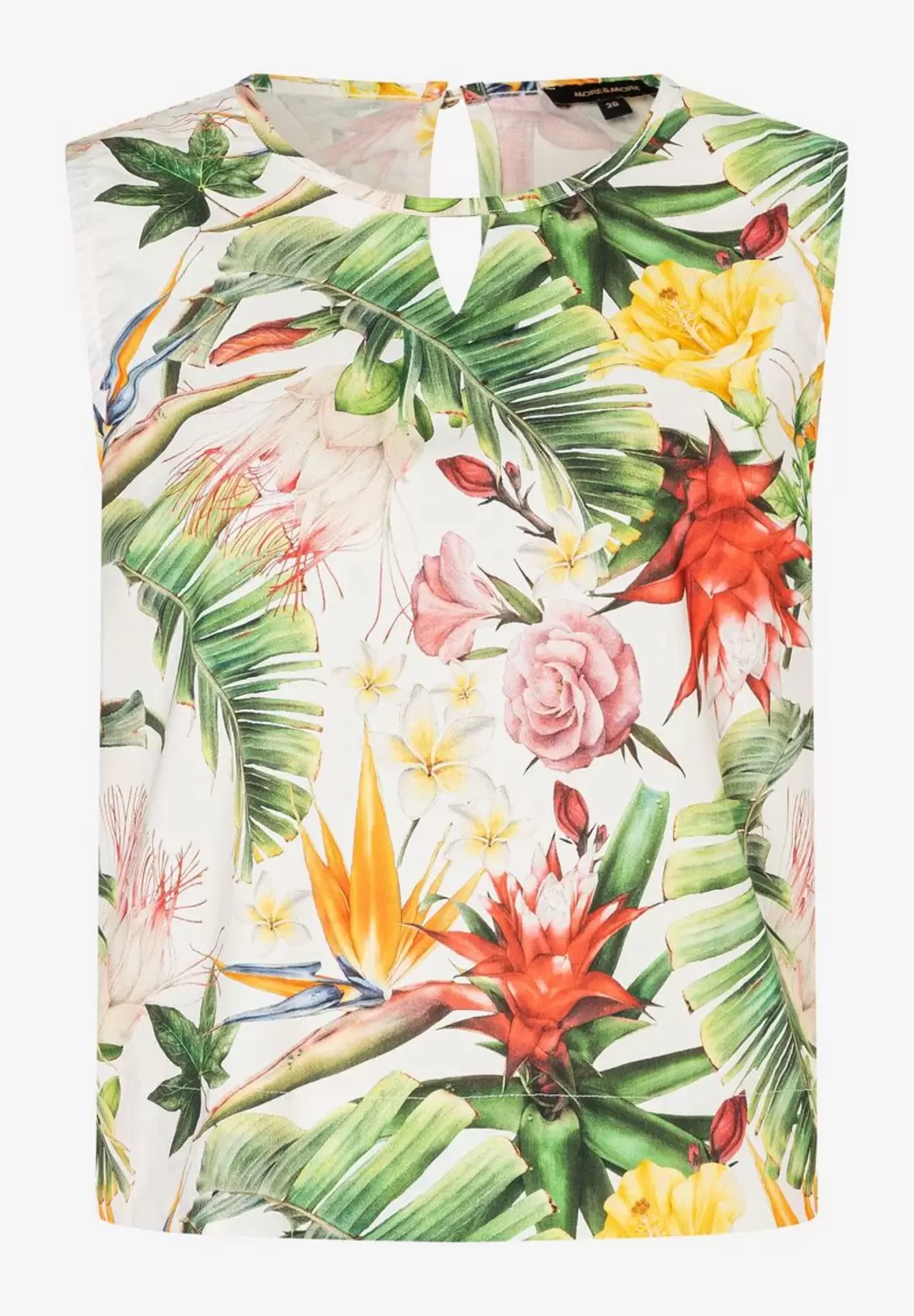 Poplin Blouse Top - 4041/tropical print