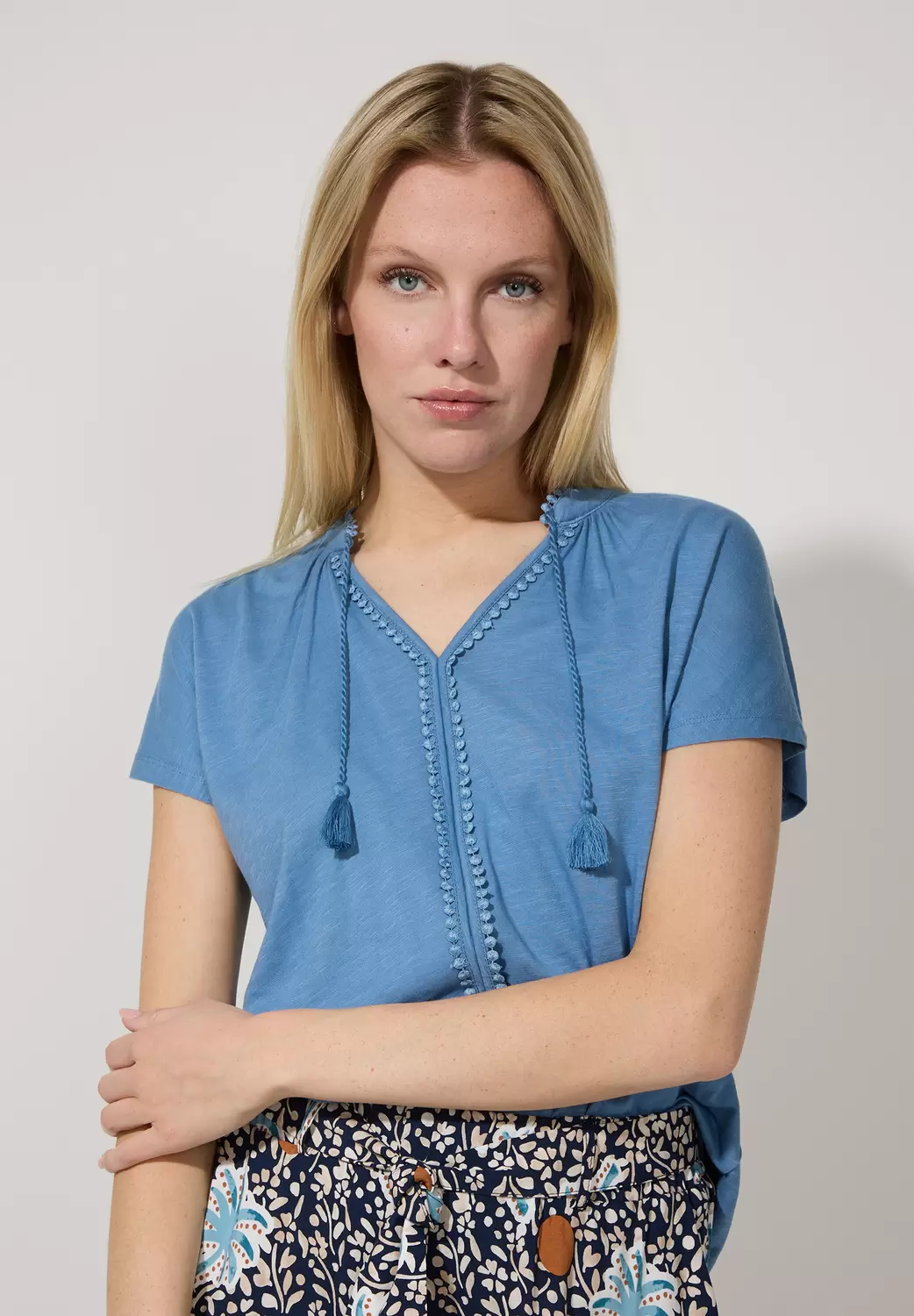 Shirt with Details and Tassels