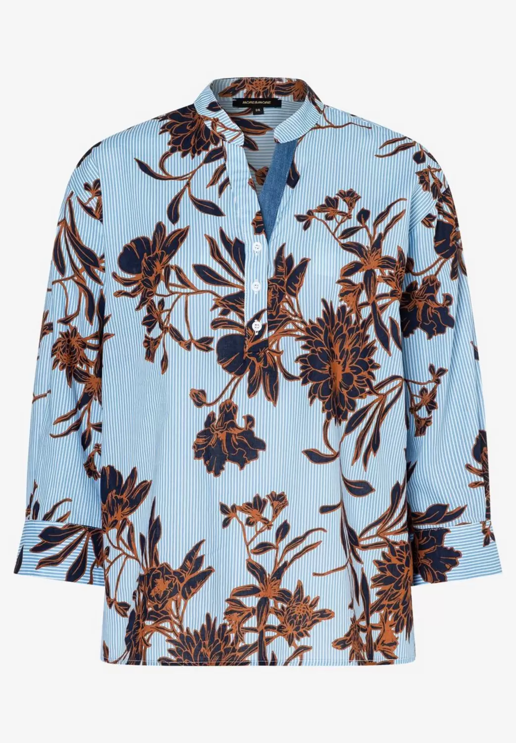 Streifenbluse mit Blumenprint  Sommer-Kollektion