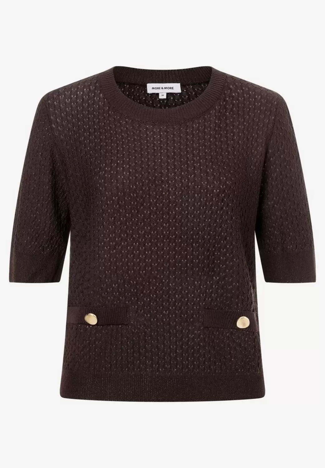 Pullover with Structure and Pocket - 0279/espresso