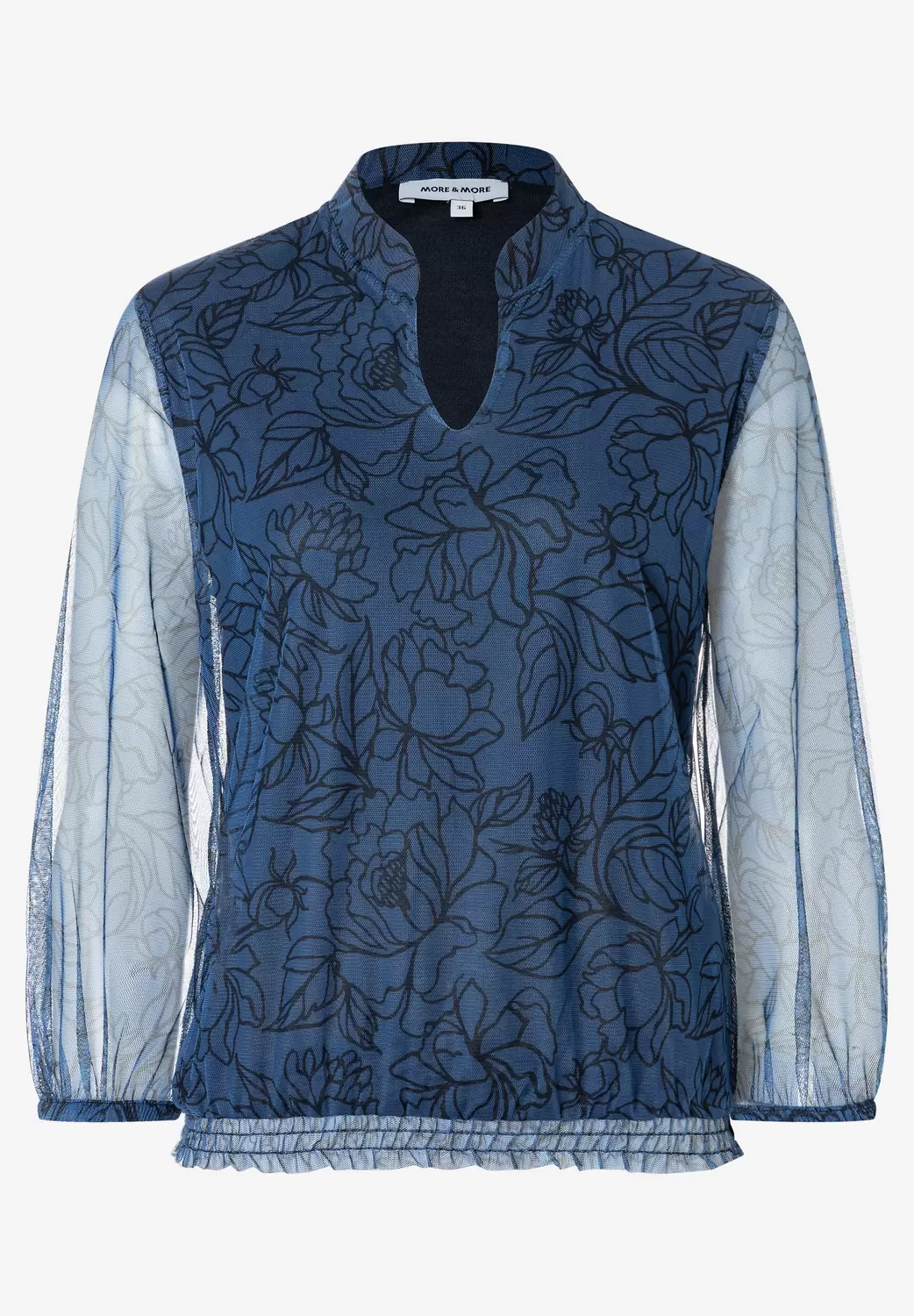 Printed Mesh Shirt, 3/4 Sleeve female