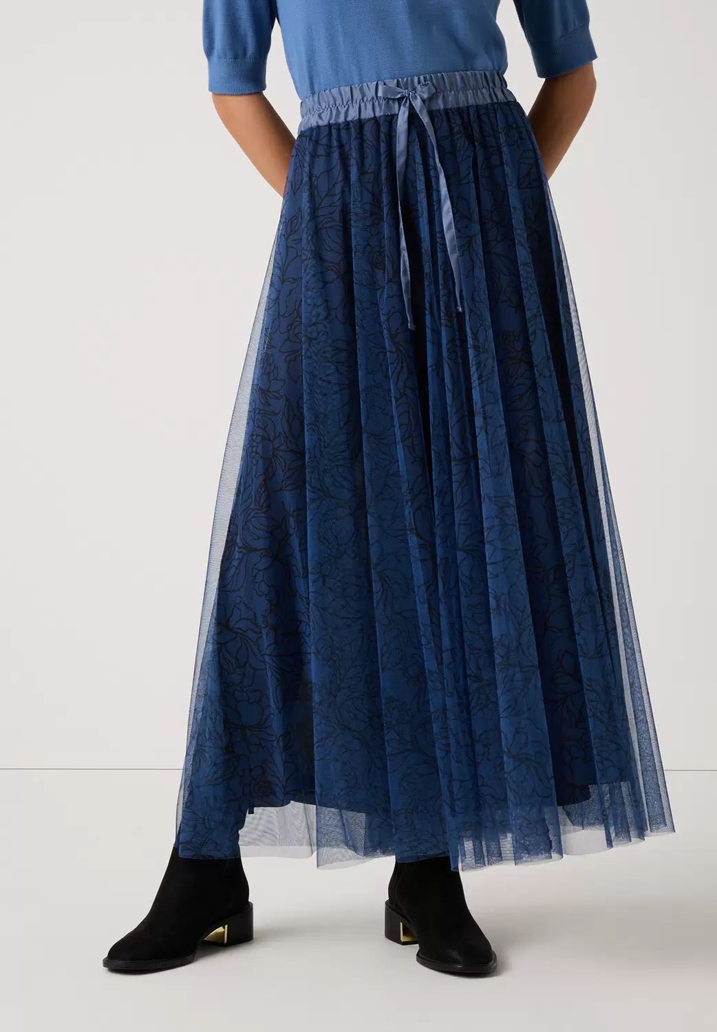 Printed Mesh Skirt female