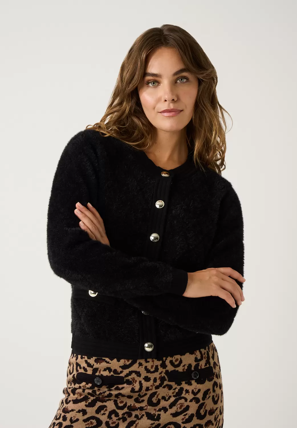 Cardigan with Bouclé-Yarn