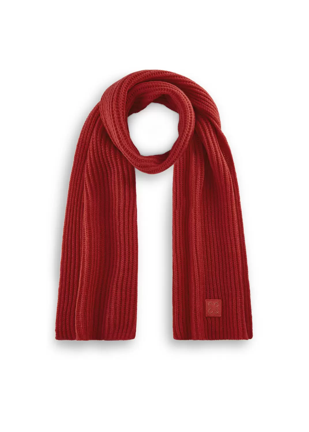 KNITTED SCARF ACRYL/WOOL SOLID red-
