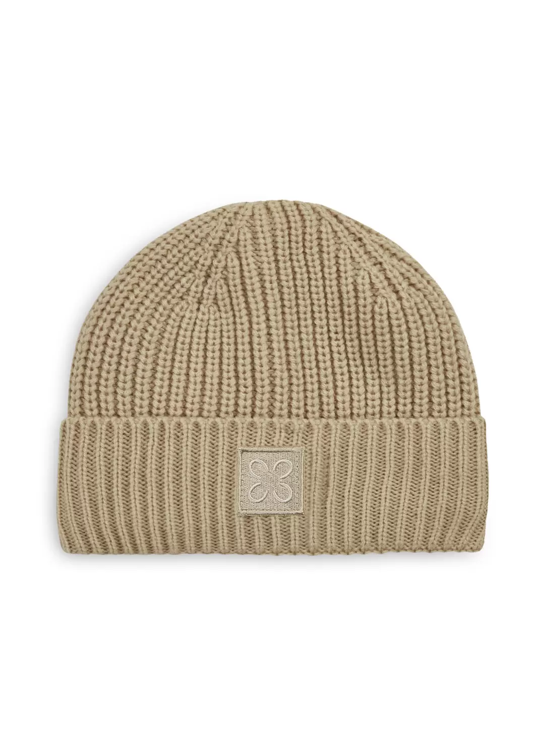 KNITTED HAT ACRYL/WOOL SOLID beige-