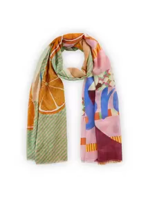 Premium Schal mit Spritz-Print in softweicher Baumwoll-Modal-Mischung