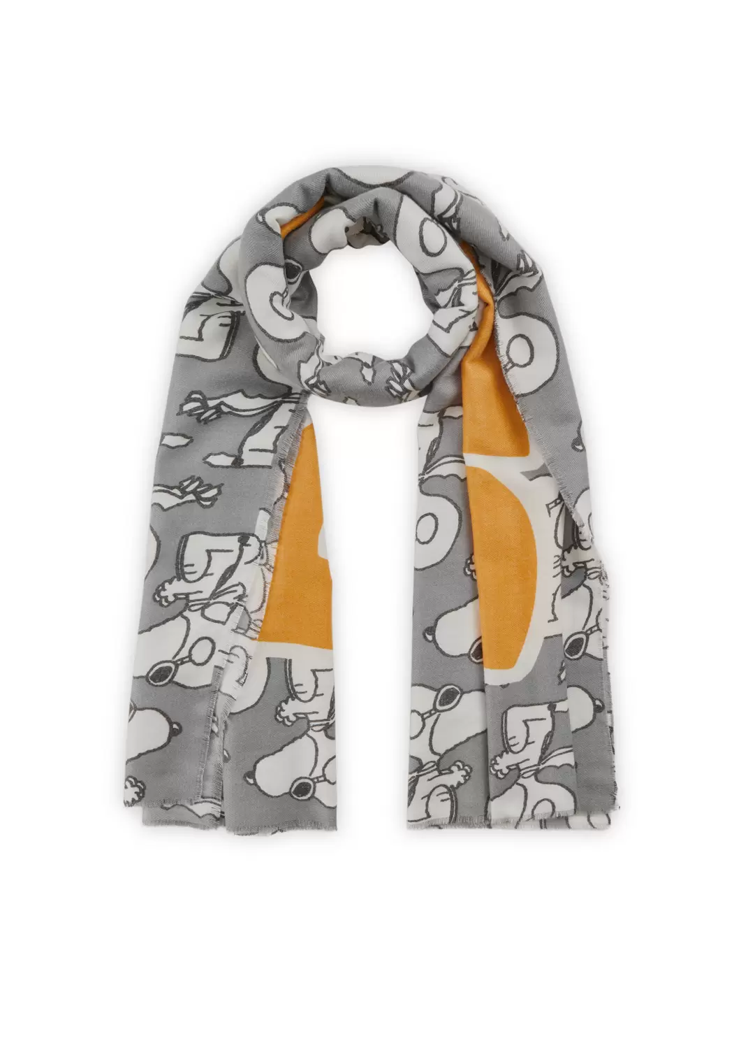 PRINTED SCARF POLYESTER/VISCOSE PEA