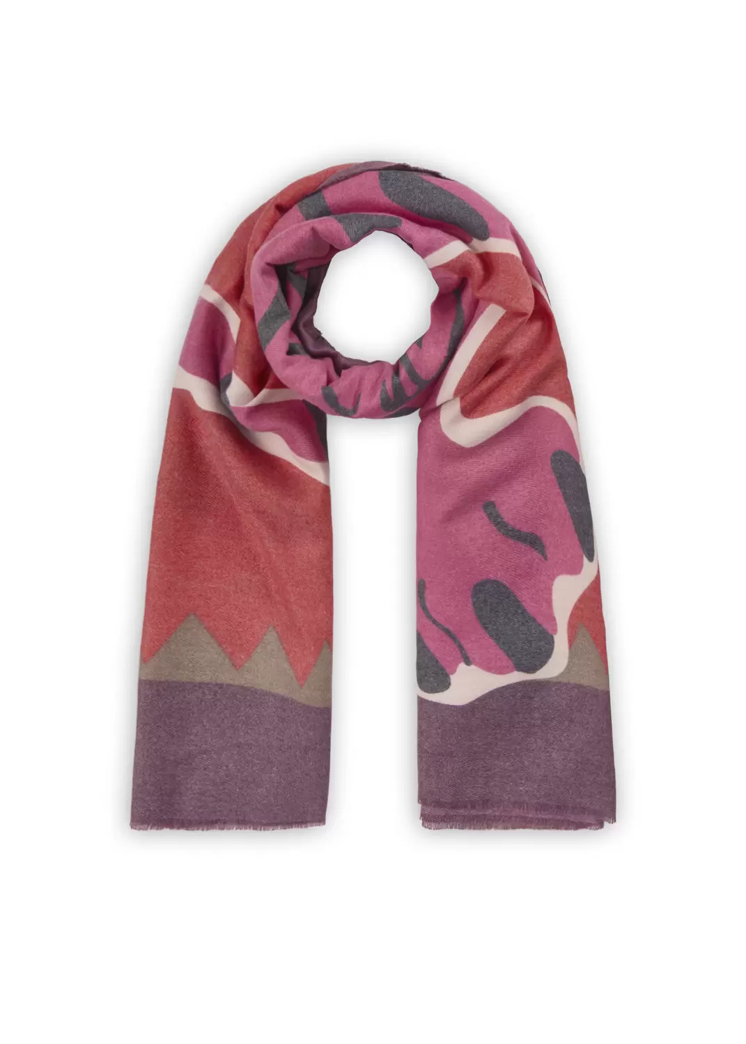 PRINTED SCARF POLYESTER/VISCOSE TIG