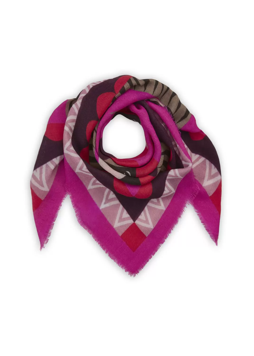 PRINTED SQUARE WOOL/MODAL GRAPHIC M