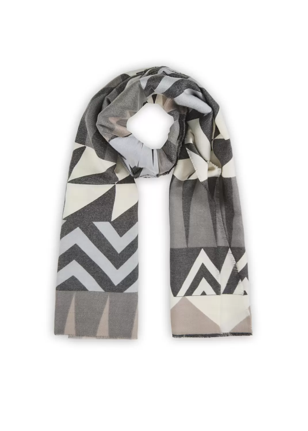 PRINTED SCARF POLYESTER/VISCOSE GRA
