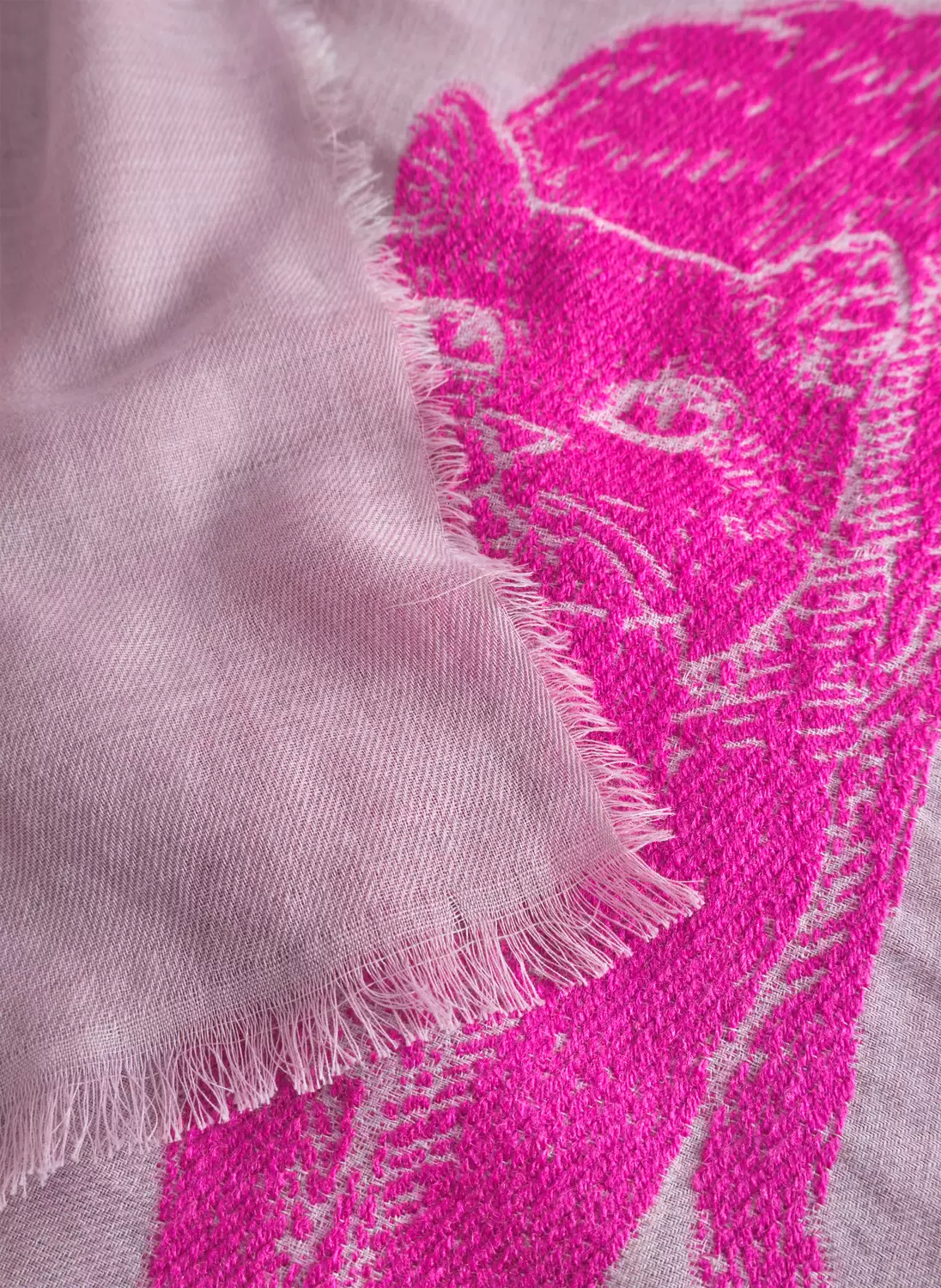 JACQUARD SCARF COTTON MIX CAT AND D